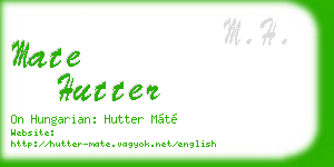 mate hutter business card