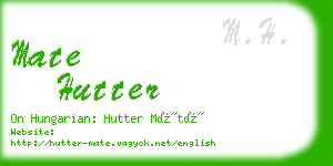 mate hutter business card